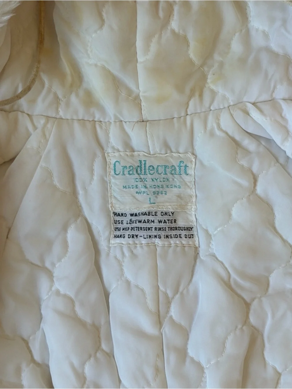 Vintage Cradlecraft Quilted Hooded Baby Snowsuit in Light Pink Size L